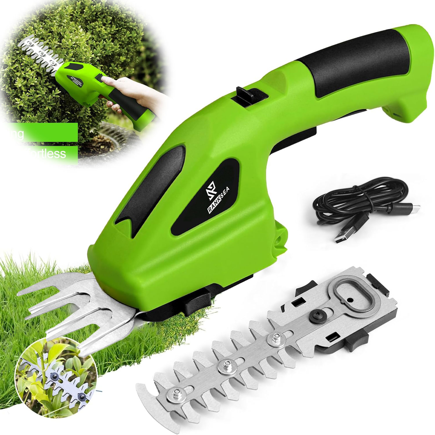 Cordless Electric Hedge Trimmer, Rechargeable Handheld Lawn Shrub Mower, Garden Tools For Weeding Pruning Cordless Electric Hedge Trimmer, Rechargeable Handheld Lawn Shrub Mower, Garden Tools For Weeding Pruning