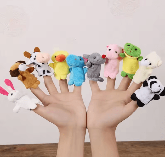 StorySoft Cartoon Finger Puppet Set Plush Hand Dolls For Kids c