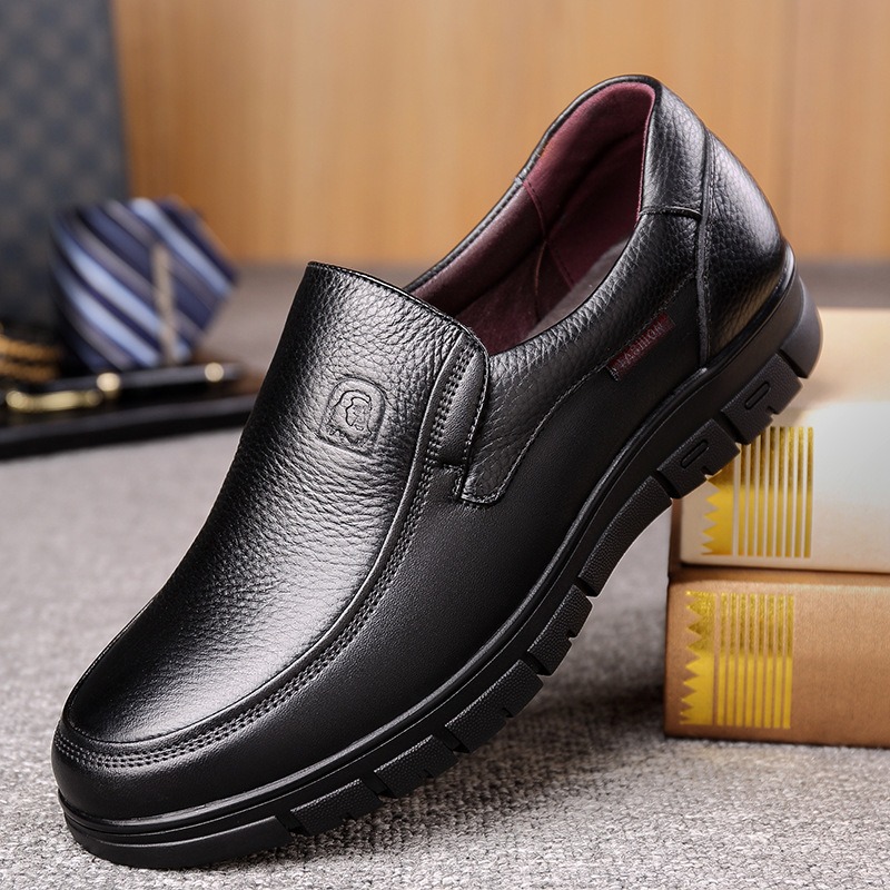 Casual Shoes For Men, New Genuine Leather Handmade Shoes, Breathable Sneakers, Flat Platform Walking Shoes brown 38