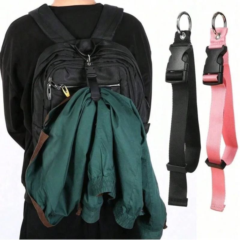 Portable Bag Luggage Strap External Fixed Belt With Release Buckle And Jacket Holder pink 3pcs