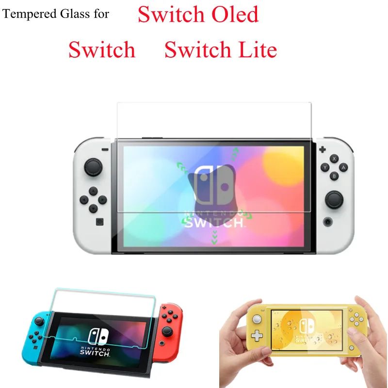 Nintendo Switch OLED & Lite Tempered Glass Screen Protector Anti Scratch, Crystal Clear LCD Protection for Switch Oled 1pc