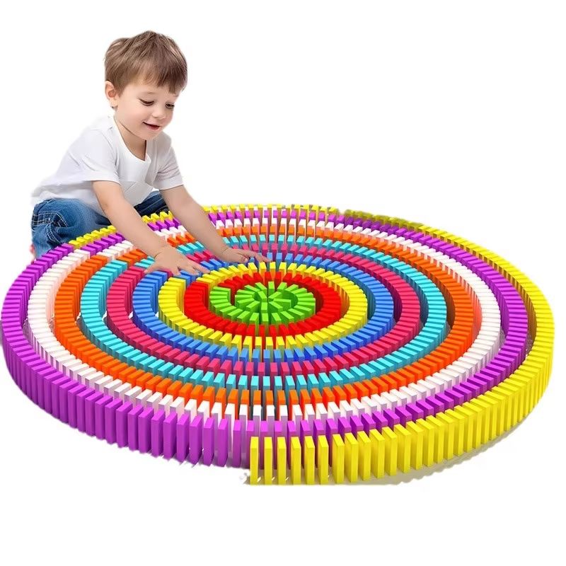 Rainbow Wooden Domino Blocks Montessori Color Sorting And Early Learning Set 100pcs