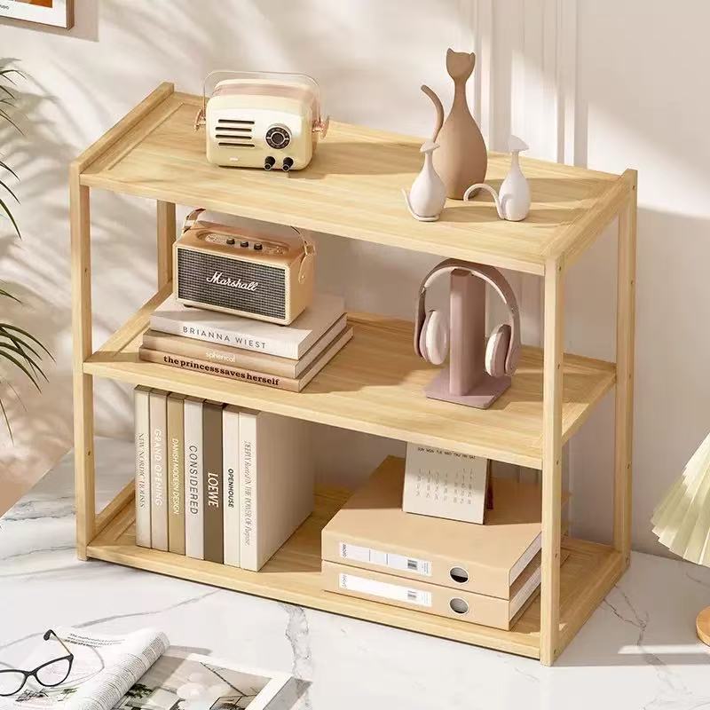 Multifunctional Office Desk Organizer, Wooden Storage Rack, School Supplies Desk Accessories two Layers