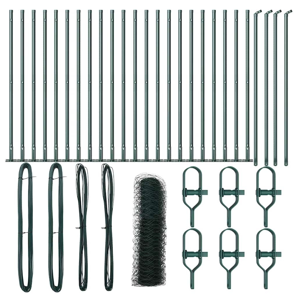 vidaXL Zaunpfosten Grün 50 x 0,6 m (36 mm Mesh) Stahl und PVC Image