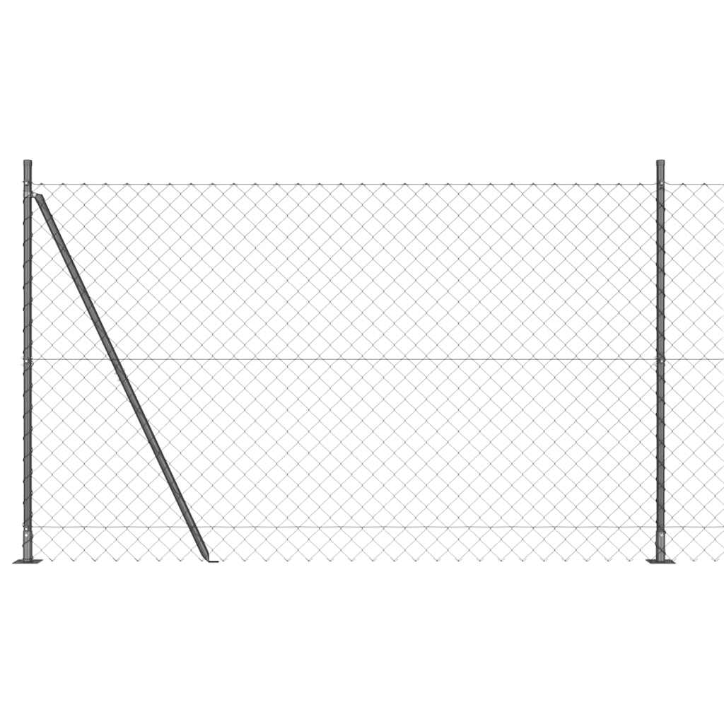 vidaXL Zaunpfosten Grau 10 x 1,4 m (60 x 60 mm Netz) Stahl und PVC Image