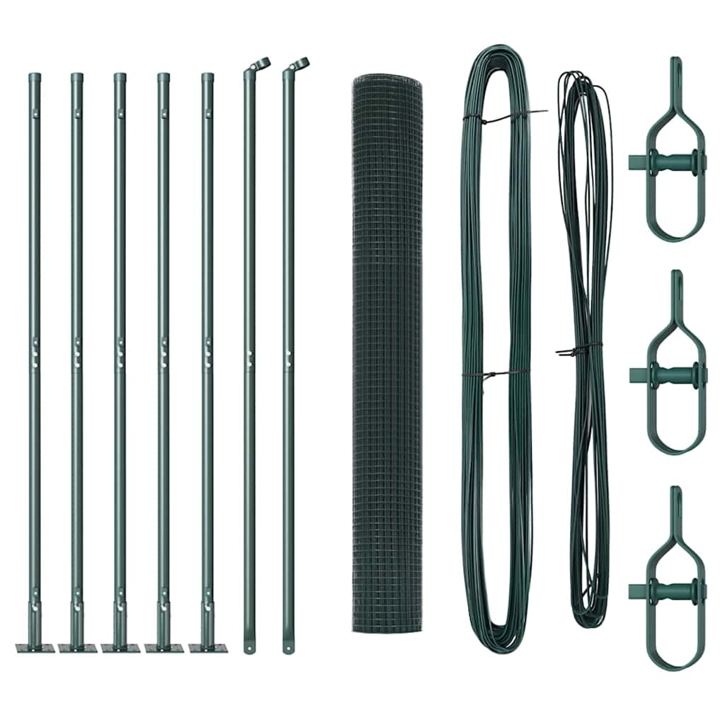 vidaXL Zaunpfosten Grün 10 x 1 m (25 x 25 mm Maschen ) Stahl Image