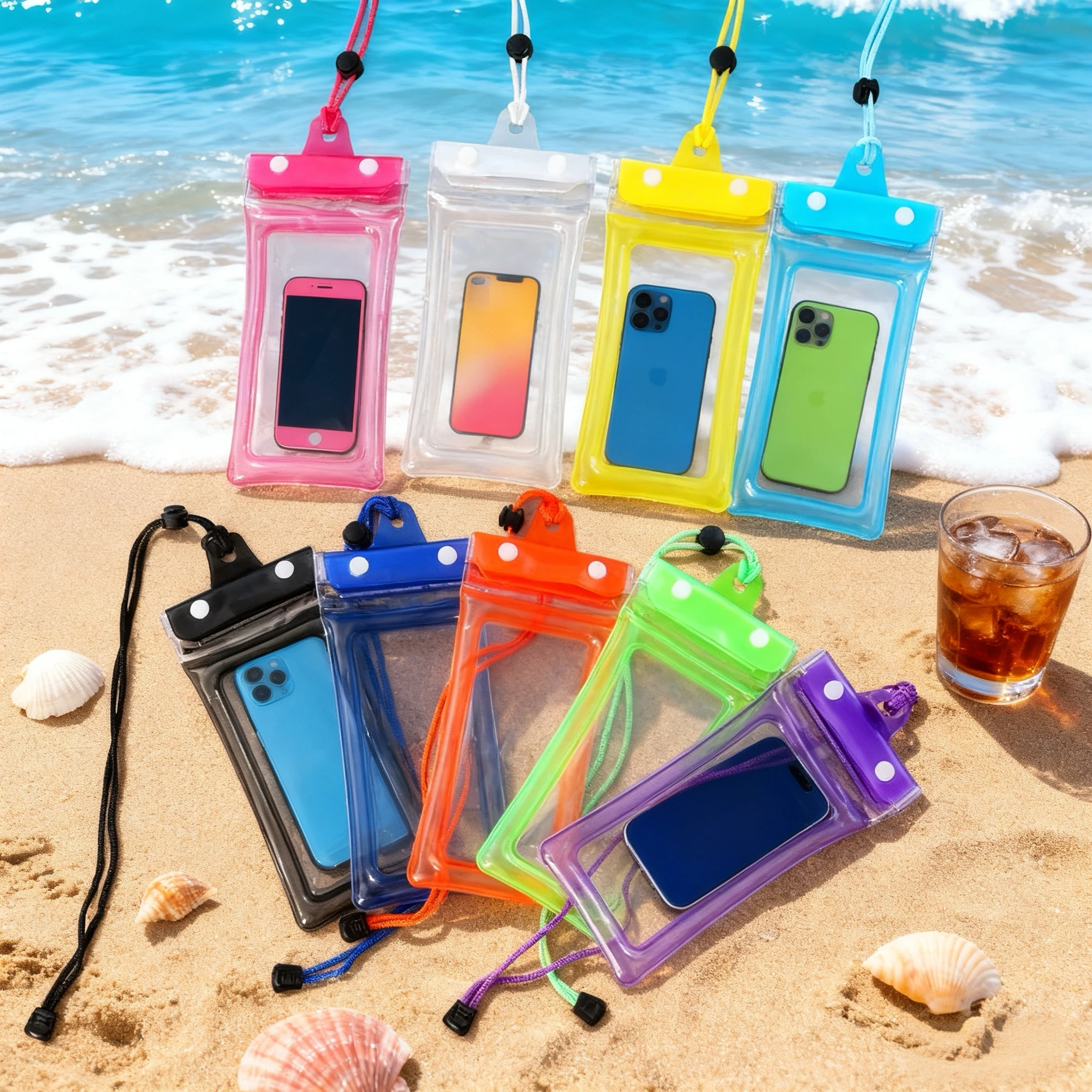 Wasserdichte Tasche für Mobiltelefone, versiegelte Airbag-Tasche zum Schwimmen, Schwimmen und Driften, Handy-Schutzhülle Image