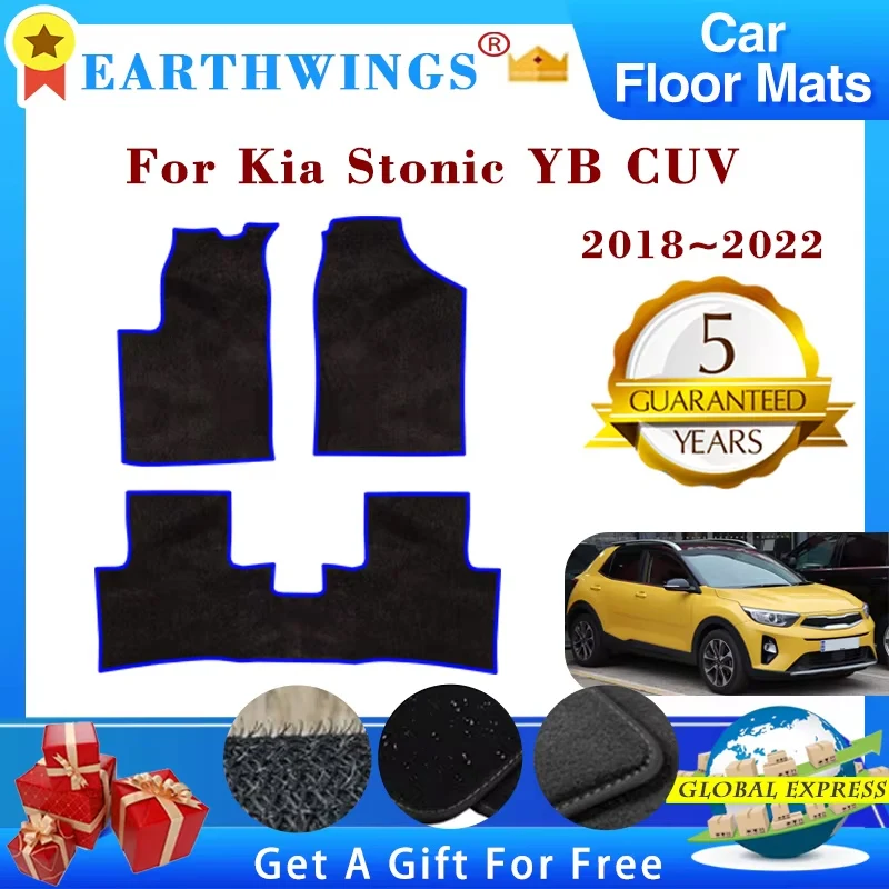 Tappetini auto Per Kia Stonic YB CUV 2018 ~ 2022 2019 2020 Tappeti Pannello Pedane Tappeto Copertura antiscivolo Rilievi del piede Accessori Auto