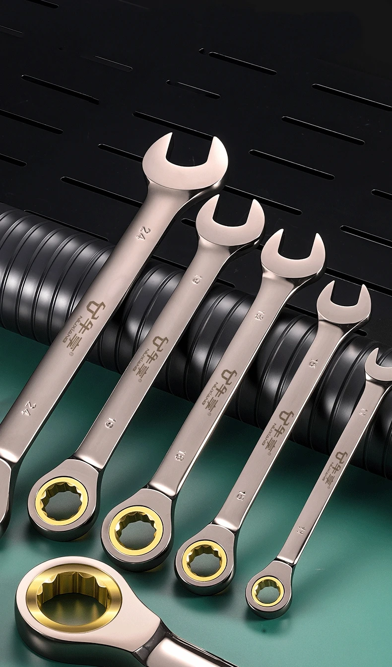 6-22mm Schlüsselschlüssel Flexible Goldene Ratschenschlüssel Drehmoment Universalschlüssel für Auto Motorrad Reparaturwerkzeuge Metrisches Handwerkzeug