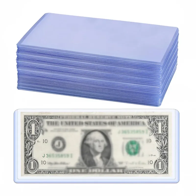 Rechnung Währung PVC Klar Hartplastik Hülse Clip Papier Geld Notizen Rechnungen Halter für Sammlung Schutz Fall Liefert 173*75mm Image