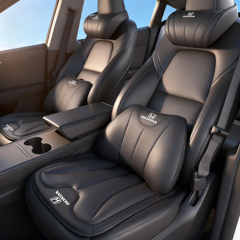 Honda Auto Kopfstütze Weiche Baumwolle Sitzkissen Taille Kissen Für Honda Civic Fit Jazz Accord Pilot CRV Odyssey Passport City Shuttle Image