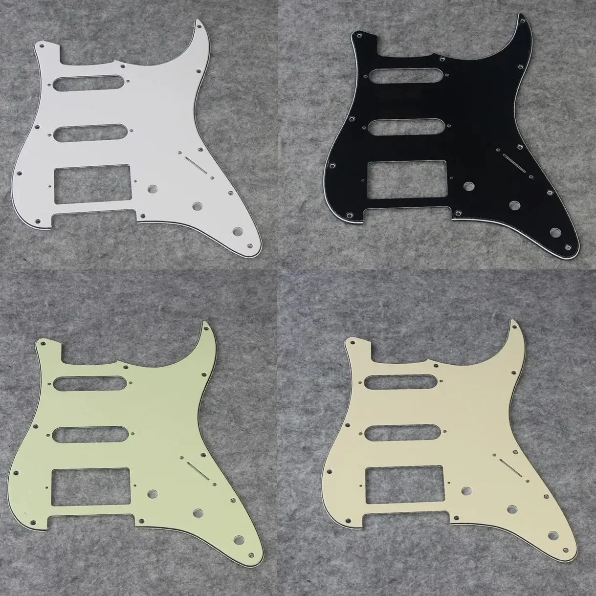 FLEOR Battipenna per chitarra HSS a 11 fori 3 strati in PVC + viti per parti di chitarra elettrica American ST SSH Parti di ricambio per piastra antigraffio