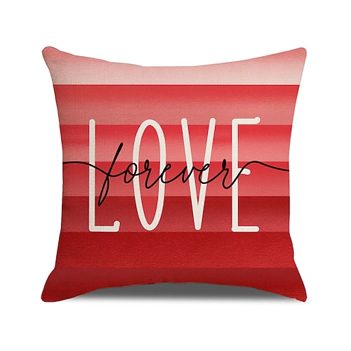 federa per cuscino di San Valentino, cuscino con stampa di lettere a forma di cuore rosso, accogliente decorazione per divano, morbido cuscino decorativo per soggiorno camera da letto, regalo di San