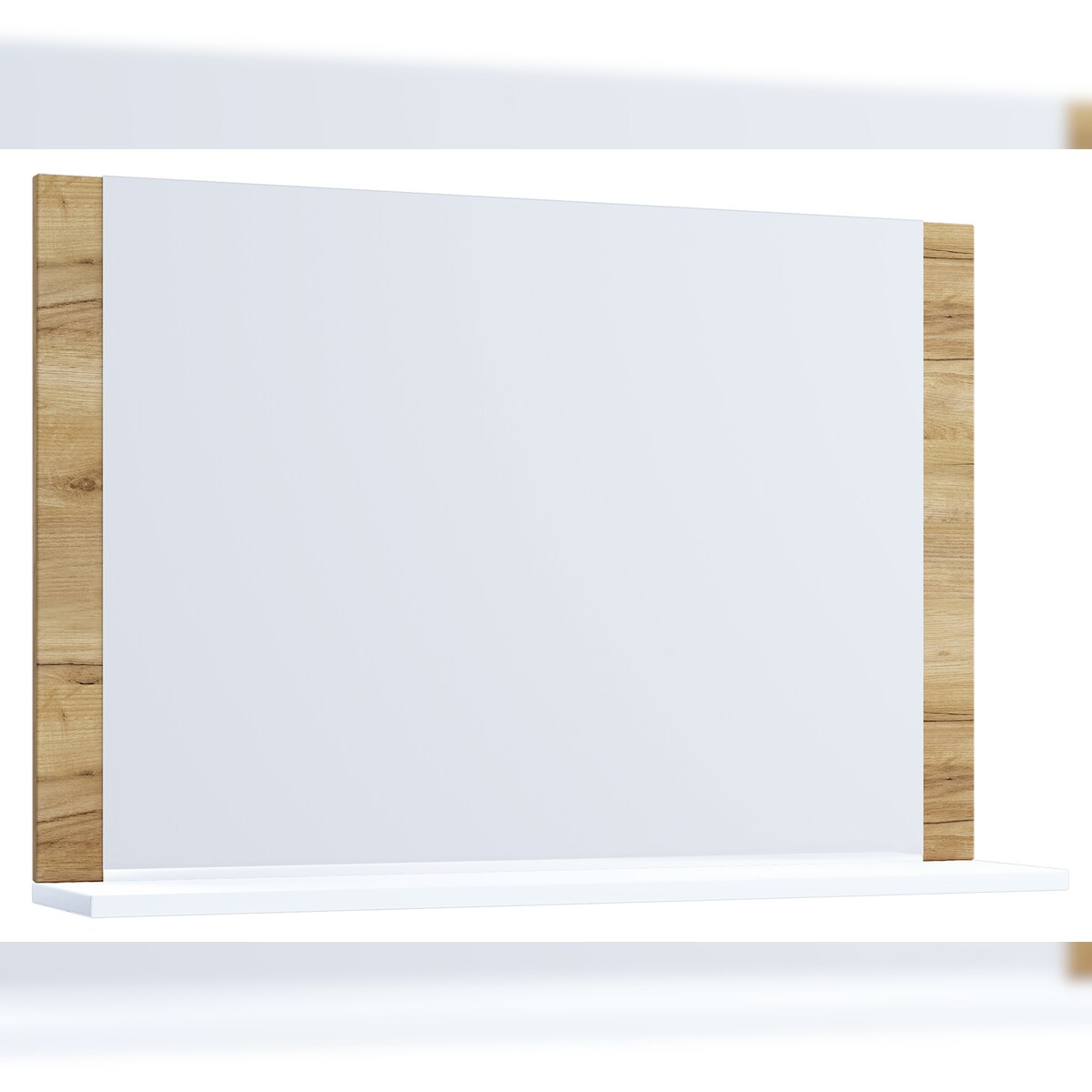 VCM Badmöbel Spiegel Lendas Honig-Eiche / Weiß H. 55 x B. 80 x T. 17 cm Image