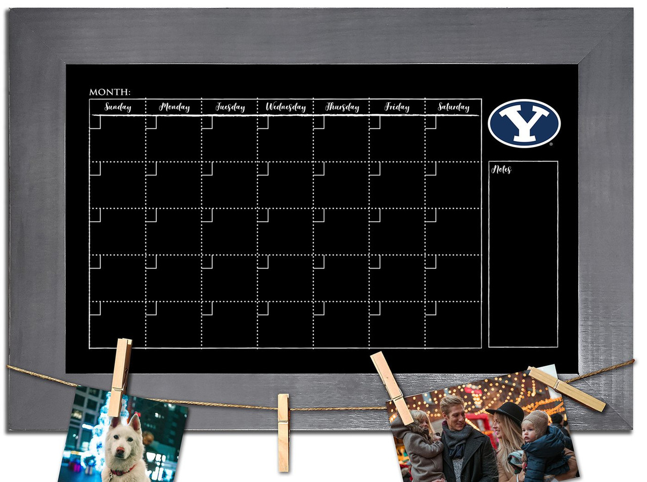 BYU Cougars Monthly Chalkboard with Frame