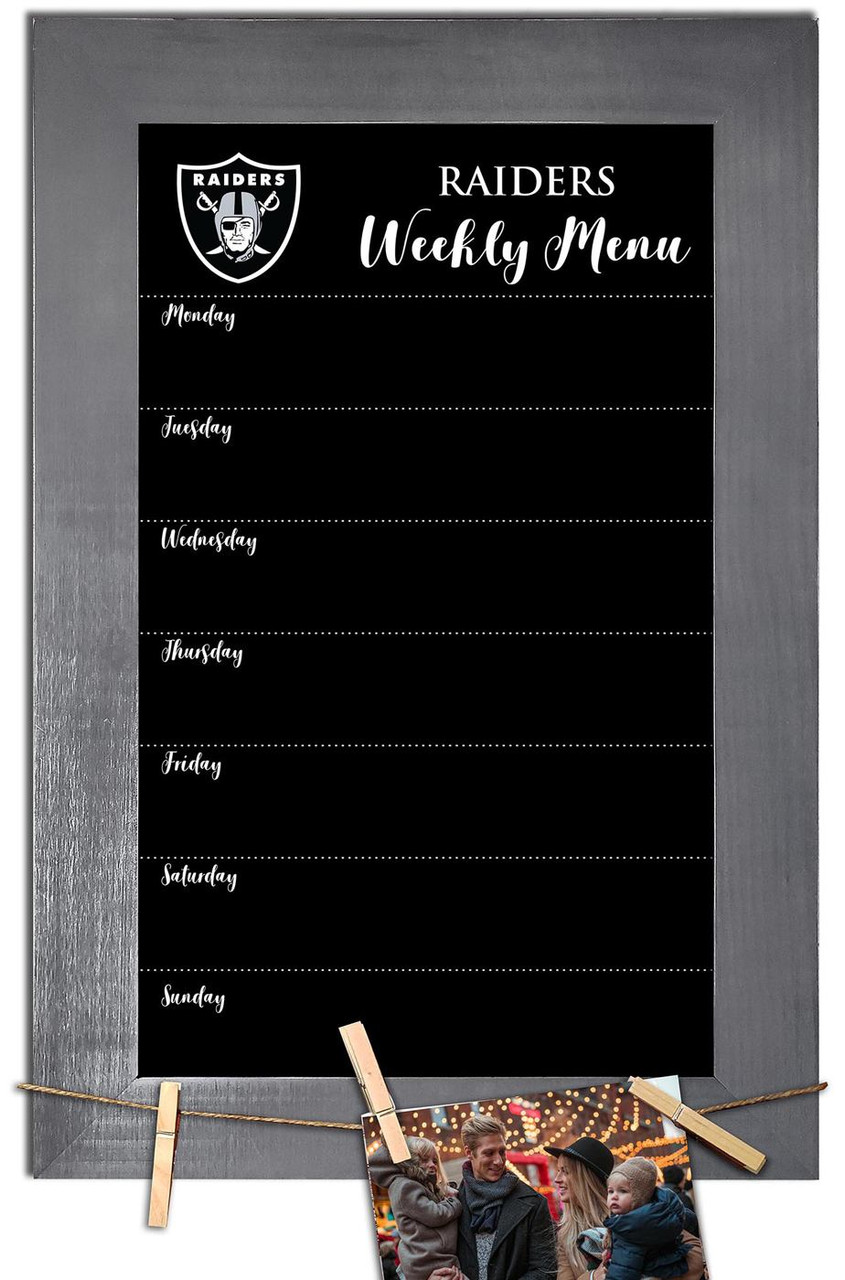 Las Vegas Raiders Weekly Menu Chalkboard with Frame