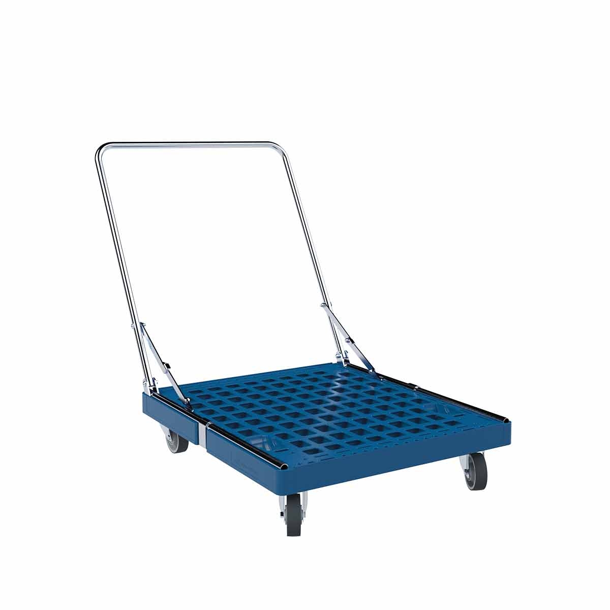 Oswald Transportgeräte Rollplatte mit Schiebebügel, Rollen ø 100 mm, 724 x 815 x 190 mm, 300 kg, Kieselgrau Image