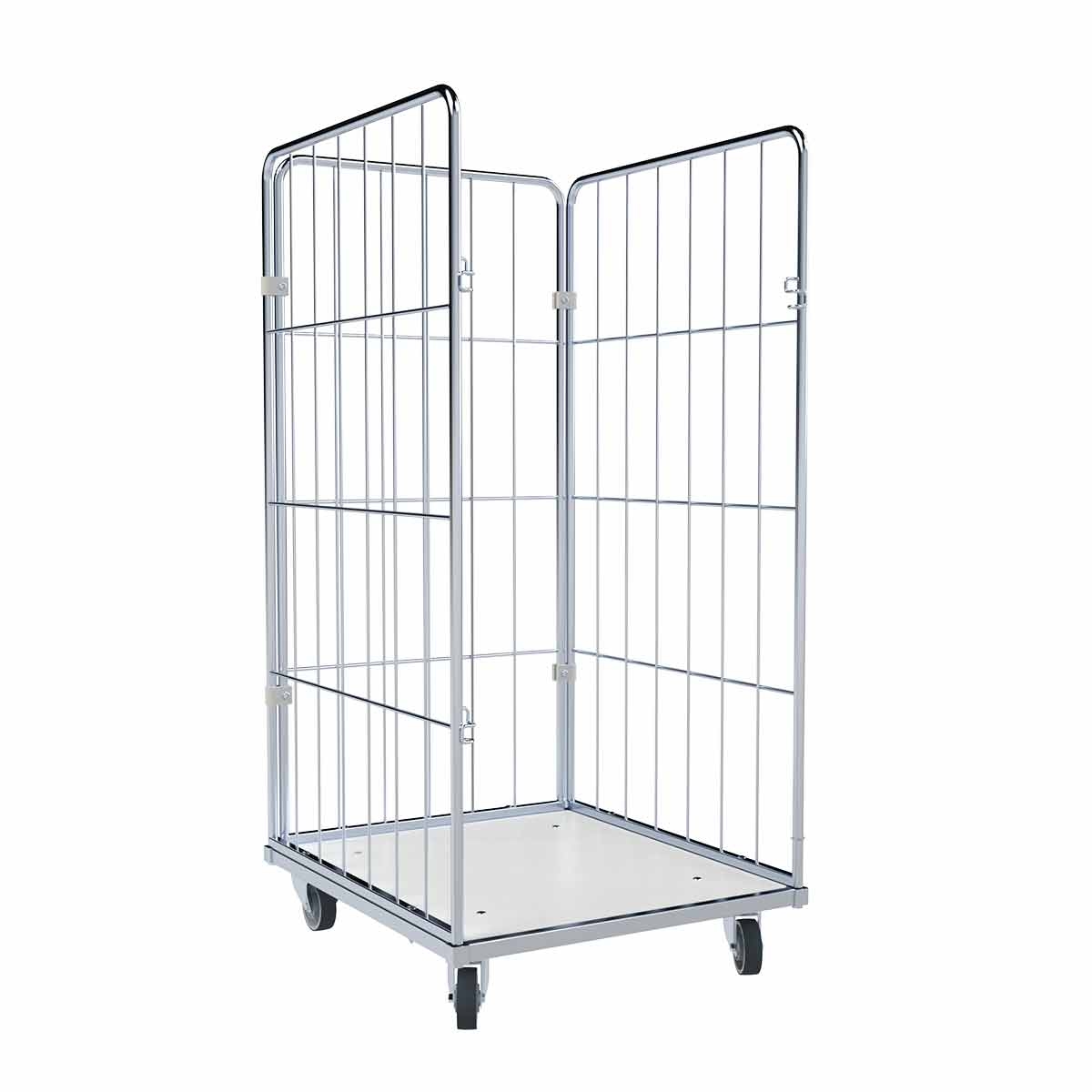 Oswald Transportgeräte Wäschewagen Nutzhöhe 1.550 mm, Kunststoffboden Weiß, 3-seitig, 720 x 810 x 1.700 mm, 400 kg Image