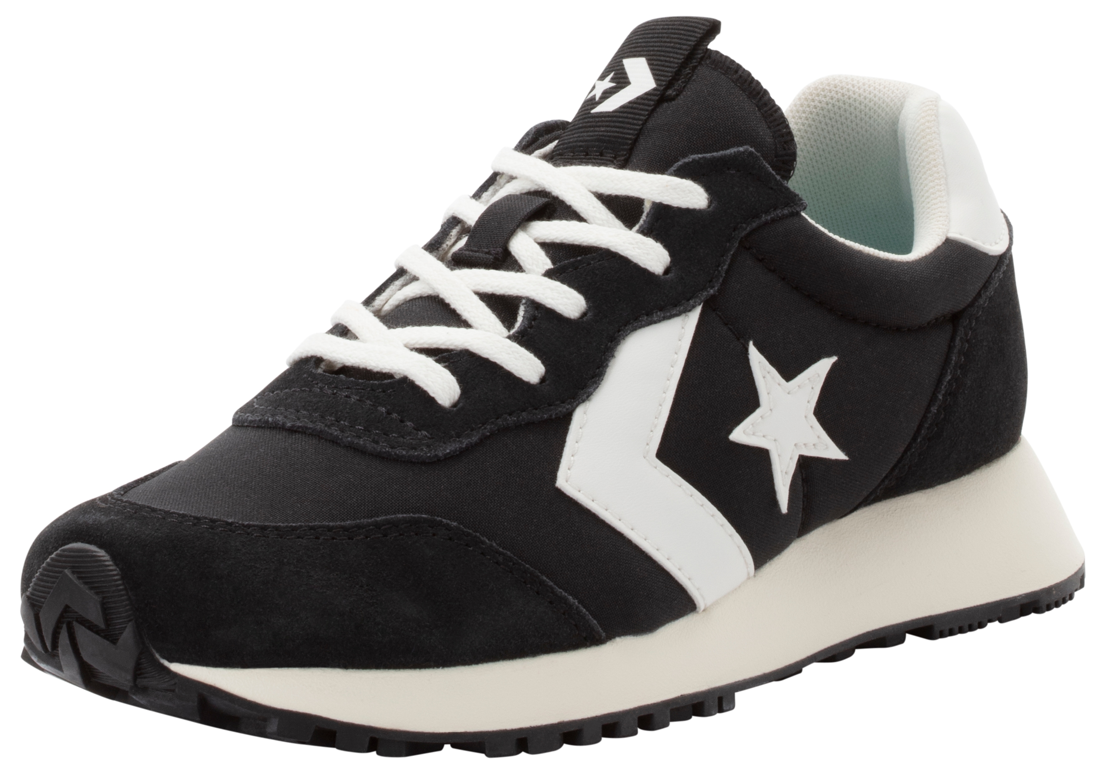 Sneaker CONVERSE "CONVERSE OMEGA TRAINER", Damen, Gr. 38,5, schwarz, vintage weiß, egret, Leder, Schuhe Sneaker