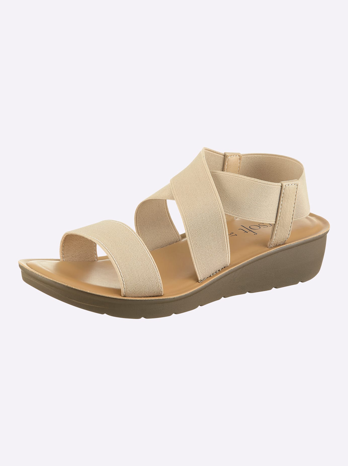 Sandalette CASUAL LOOKS, Damen, Gr. 39, vanille, Textil, Schuhe Sandalette