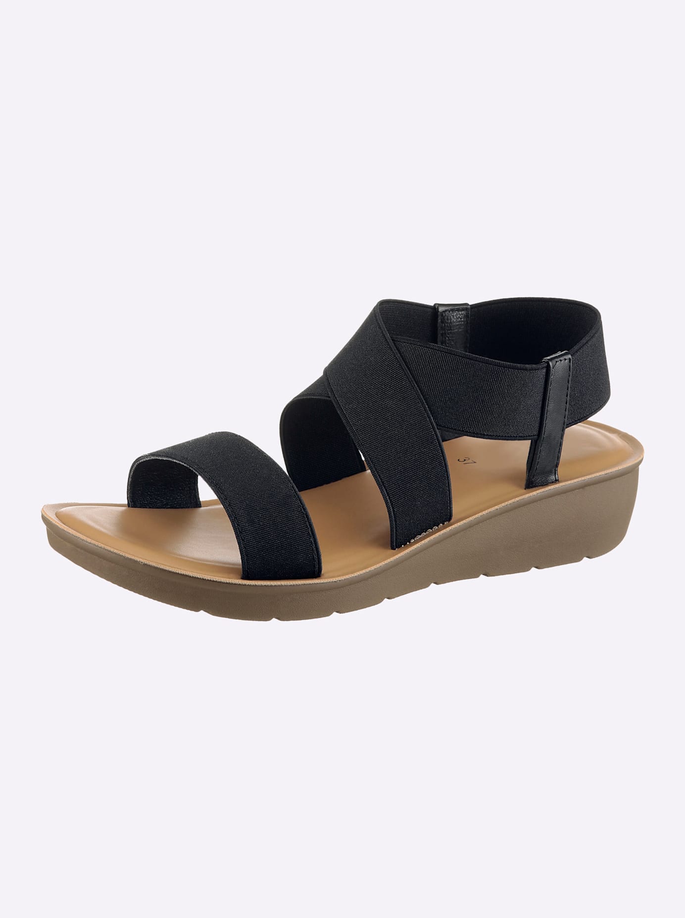 Sandalette CASUAL LOOKS, Damen, Gr. 39, schwarz, Textil, Schuhe Sandalette