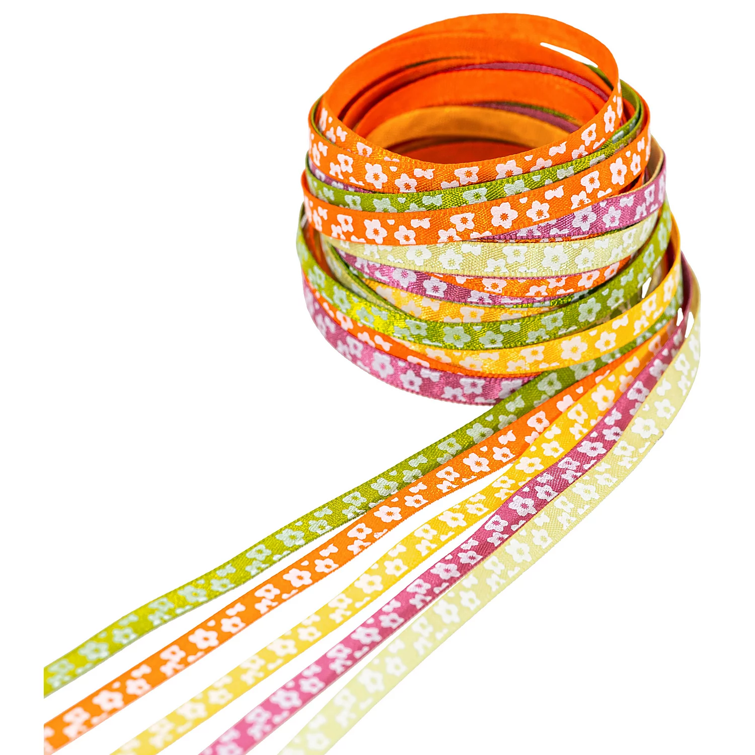 Bänderpaket Blumen, bunt, 5 mm, 5x 2 m