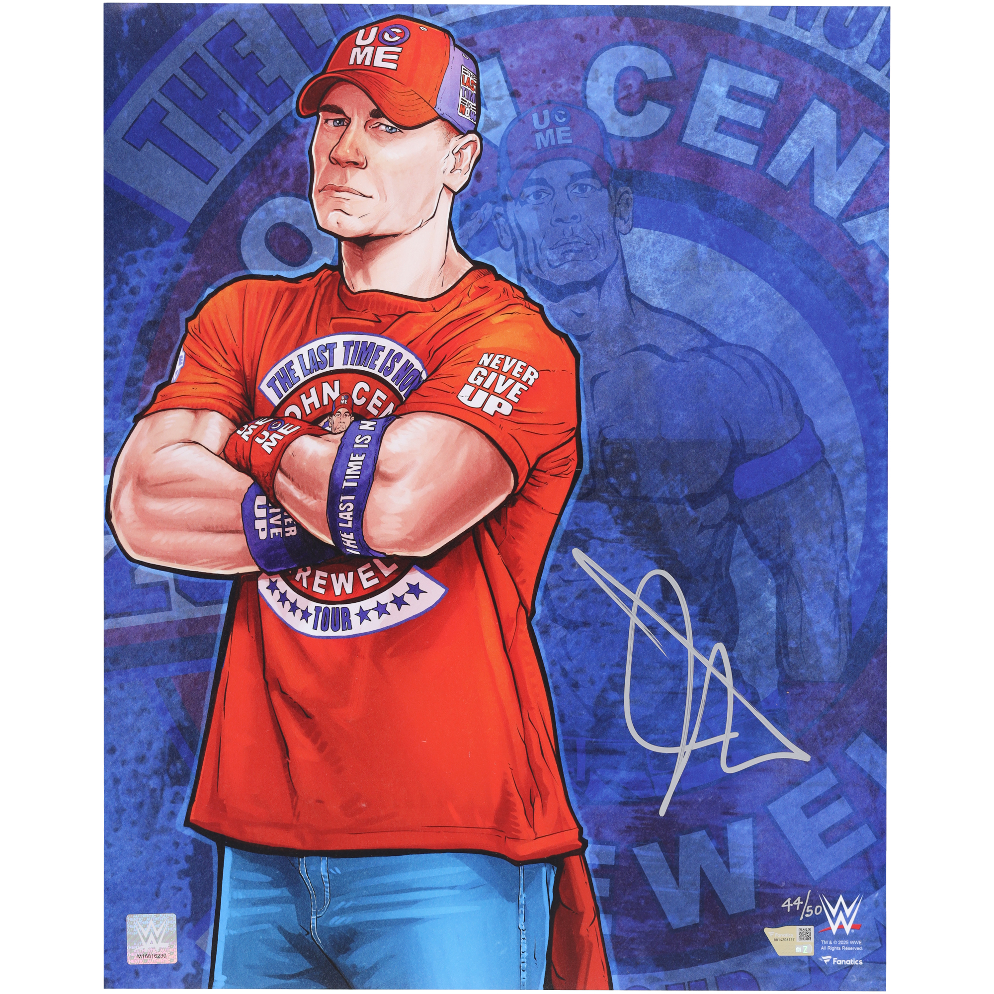 John Cena WWE Autogramm-Kunstdruck (40 x 50 cm) – Illustration von Doug Hills – Limitierte Auflage von 50 Stück Image