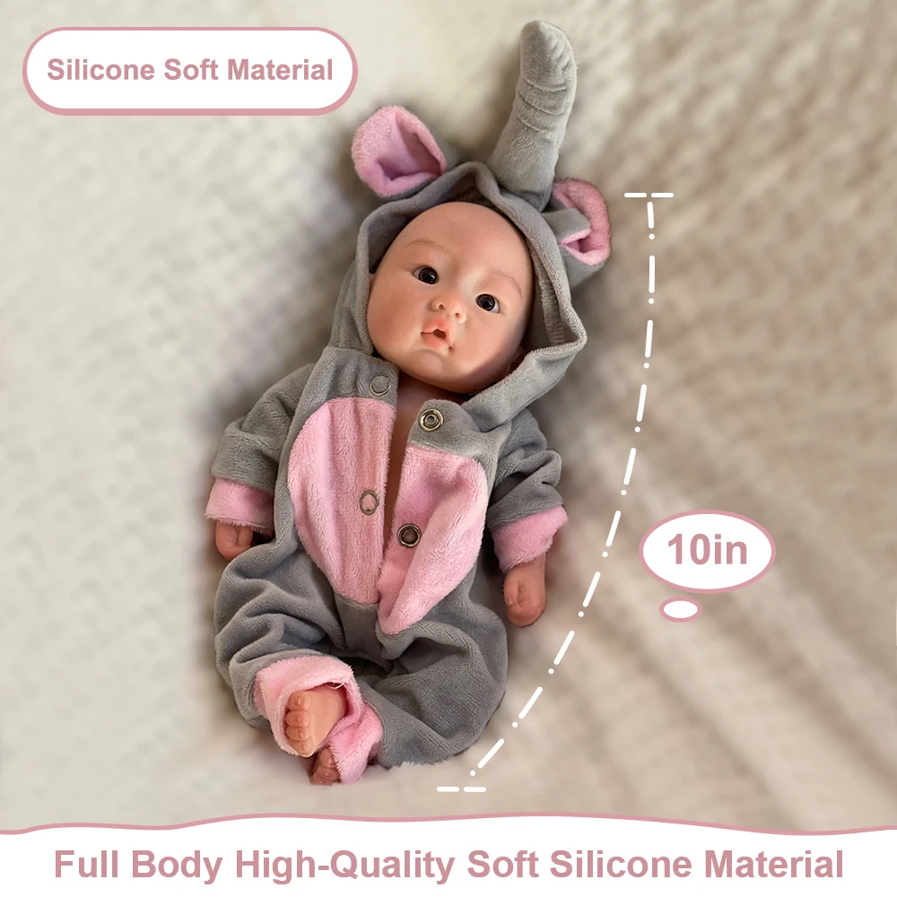 Neue 1 Feste Silikon Bebe Reborn Glatze Hadmade Soft Touch Puppe 10 Zoll Nette Junge Reborn Neugeborenen Baby Puppe Für Geburtstag geschenke