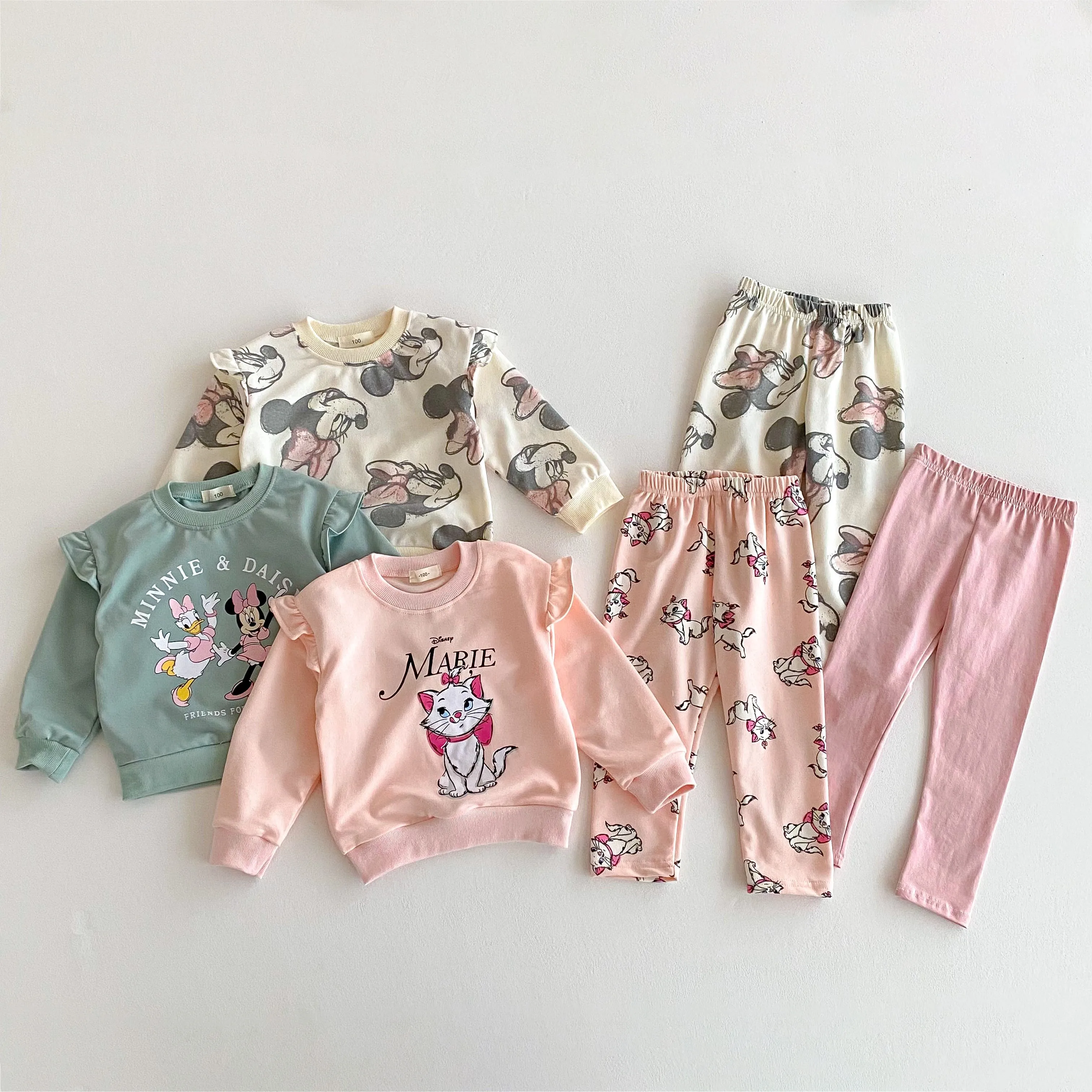 Beliebte Marke Mädchen Kleidung Cartoon Muster Disney Sweatshirt Hose 2 Stück Set Herbst Kleidung Mode Baby Trainings anzug Outfit Image