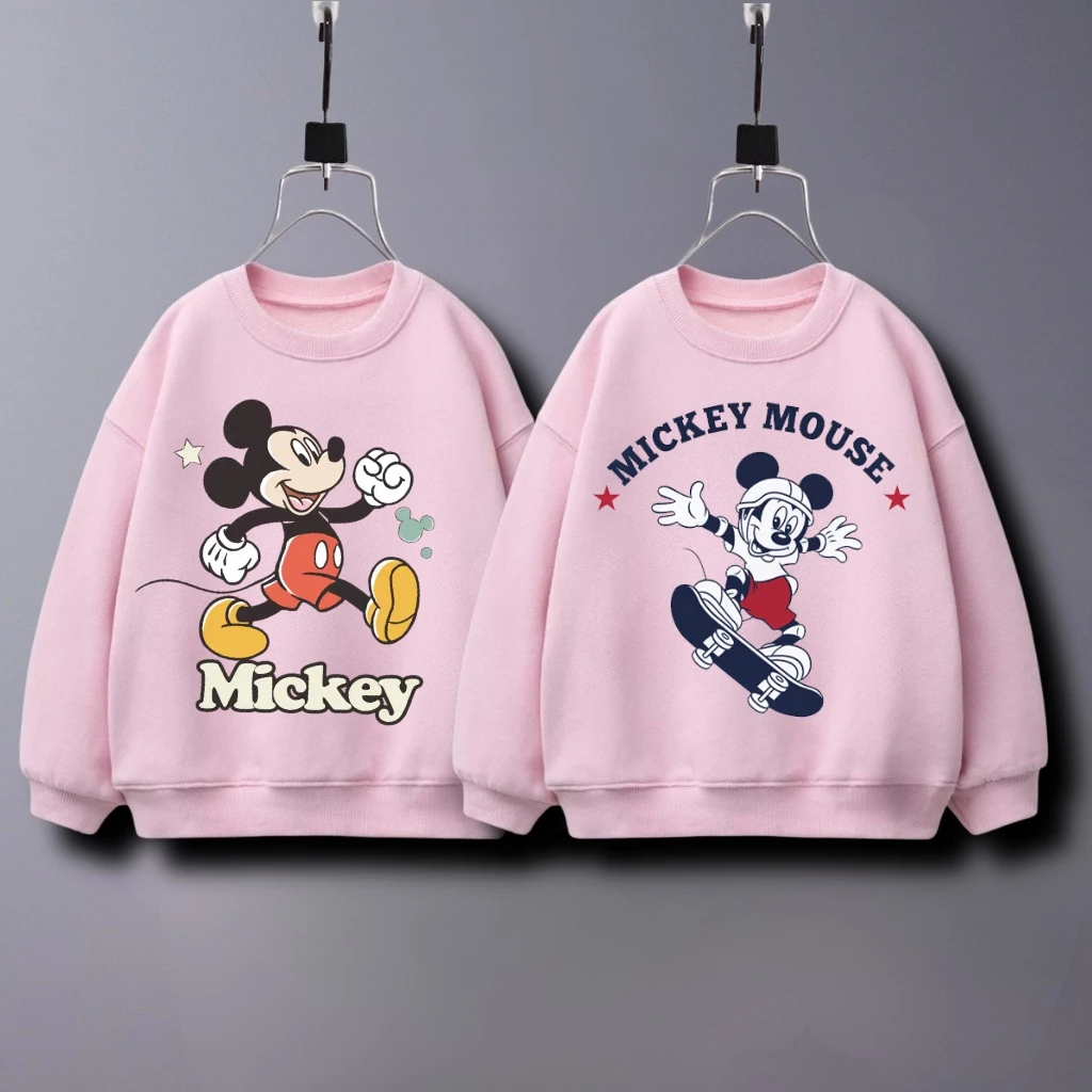 Disney Cartoon Sweatshirt Frühling Herbst kinder Kleidung Langarm Tops Gedruckt Mickey Runde Kragen Pullover Kinder Hoodie Image