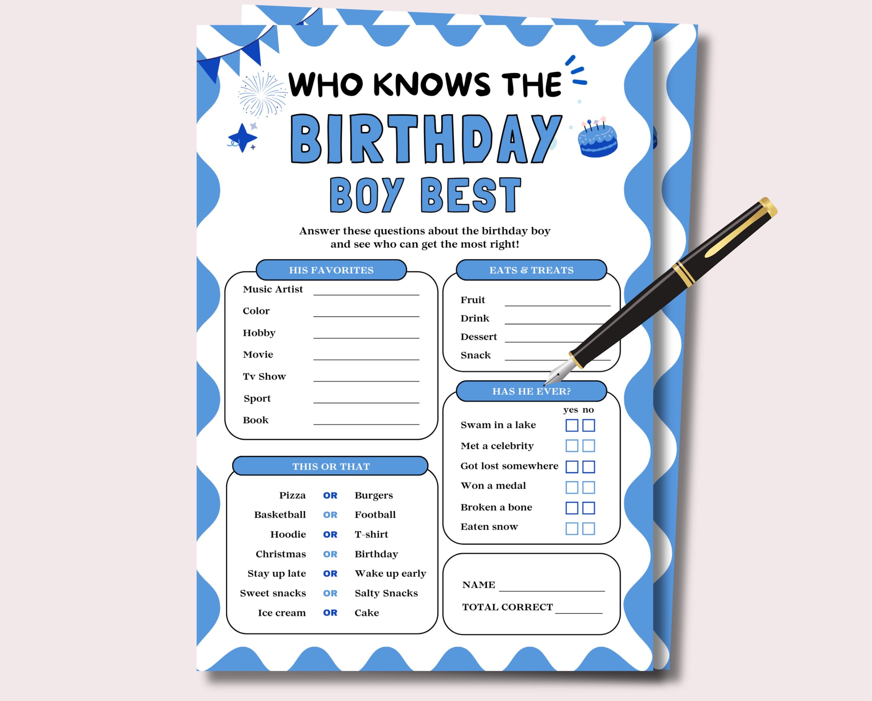 Chi conosce meglio il festeggiato?, Gioco di compleanno per ragazzi, Gioco del festeggiato, Compleanno per ragazzi. Chi conosce meglio il festeggiato?