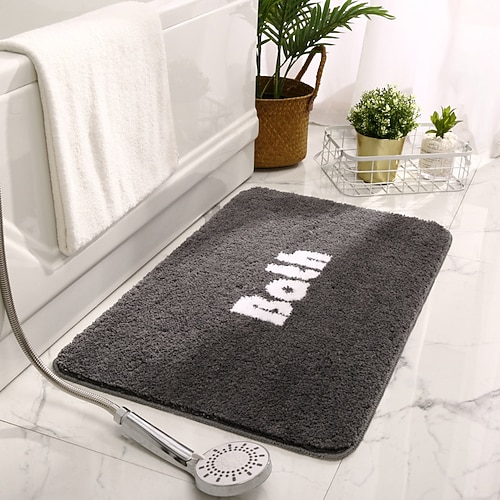 Badematte, rutschfest, saugfähig, Bodenmatte für Badezimmer, Eingangsbereich, Toilette, weiche Willkommensmatte Image