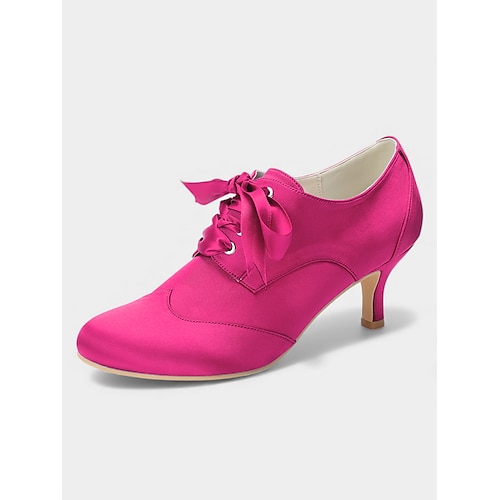 Vintage-Satin-Schnürschuhe im Oxford-Stil der 1920er-Jahre für Damen – klassischer viktorianischer Stil, perfekt für Partys, Hochzeiten und Theaterveranstaltungen elegante Alltagskleidung Image