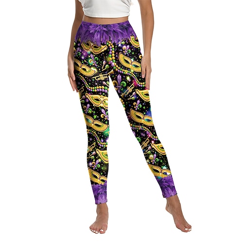Karneval Mardi Gras 2026 Clown Narr Karneval Hose Leggings Neuheit Lustig Erwachsene Damen Karneval Lässig Party Einfaches Karnevalskostüm Verkleiden Image