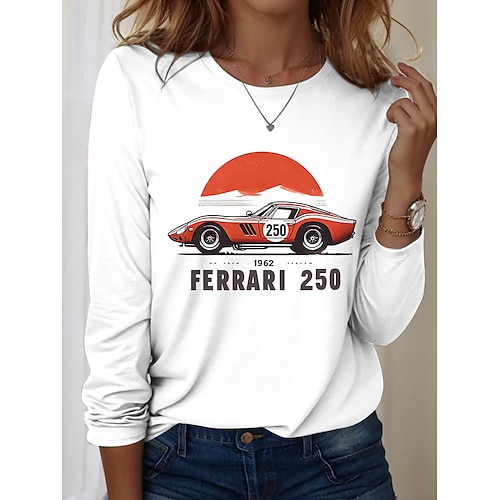 Unabhängigkeitstag patriotisches Shirt Damen T-Shirt Grafik USA Mode stilvoll klassisch Langarm Crew Neck Rundhalsausschnitt normale Tops täglicher Wochenenddruck Blau Schwarz Weiß Rot Sommer Image