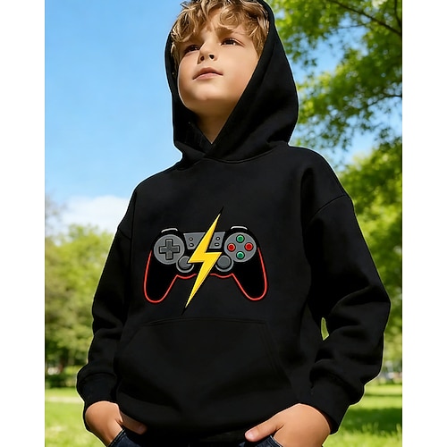 Unisex 3D Grafik Spiel Kapuzensweatshirt Pullover Langarm 3D-Druck Frühling Herbst Sport Mode Streetwear Kinder 4-12 Jahre Mit Kapuze Lässig Täglich Outdoor Normale Passform