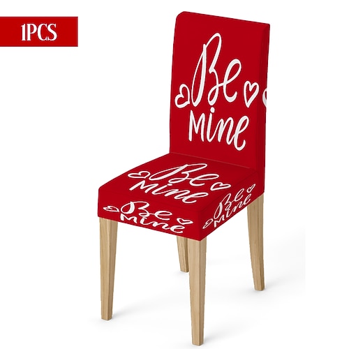 Valentinstag-Stuhlhusse aus Stretchmaterial, schwarz-weiß kariert, mit Herz- und Schleifenmotiv, waschbar, für Esszimmer, Küche, Wohnzimmer, Restaurant oder andere Winterdekoration, 1/4/6 Stück Image