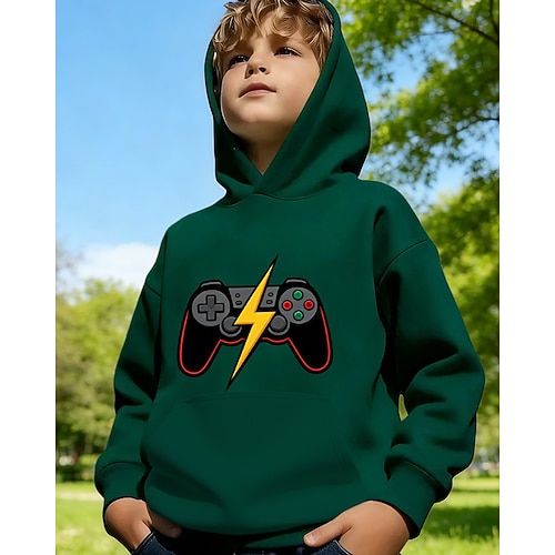 Unisex 3D Grafik Spiel Kapuzensweatshirt Pullover Langarm 3D-Druck Frühling Herbst Sport Mode Streetwear Kinder 4-12 Jahre Mit Kapuze Lässig Täglich Outdoor Normale Passform