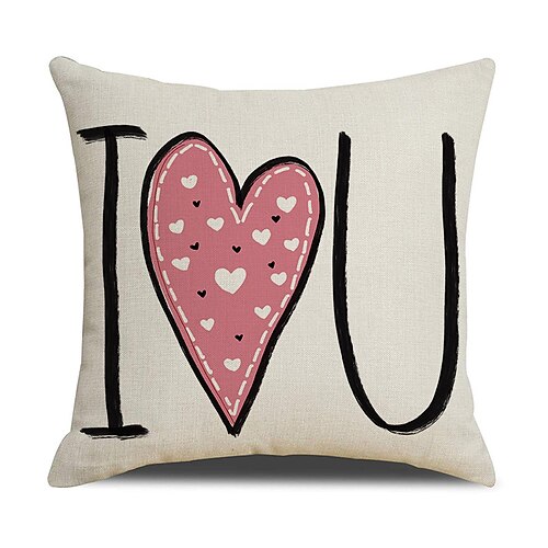 Valentinstag-Kissenbezug mit Herzmotiv für Paare, rotes Dekokissen mit dem Schriftzug „Love", perfekt für Sofa, Wohnzimmer und Schlafzimmer, ideal für romantische Valentinstagsdekoration. Image