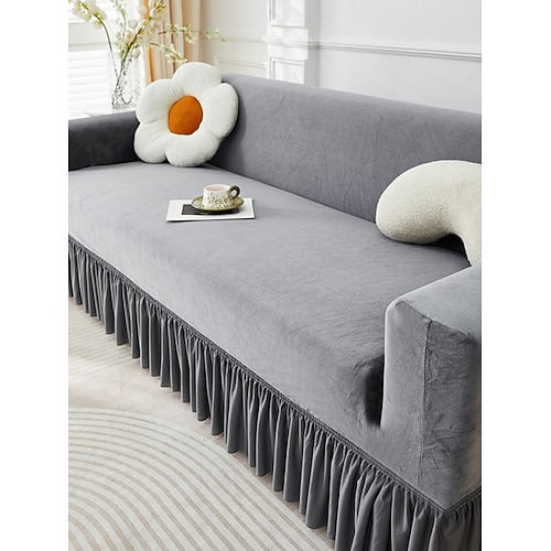 1 Stück Sofabezug aus Cord mit Streifenmuster, modisch, luxuriös, dekorativ, rutschfest, staubdicht, kratzfest, für Schlafzimmer, Wohnzimmer und Zuhause – ideal als Geschenk für jede Jahreszeit. Image