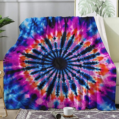 Tapisserie Fleecedecken Überwurfdecke für die Couch Yoga-Meditation Lotus Spirituelles Motiv Böhmische 3D Fantasie Schlafzimmer Sofa Bett Dekorative Decke Warme Decke Wohndeko Image