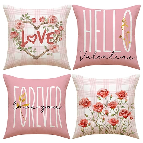 Valentinstag-Kissenbezug im nordischen Stil, bequem und vielseitig, dekoratives Kissen für Sofa und Wohnzimmer, perfekt für Valentinstagsdekoration und Entspannung. Image