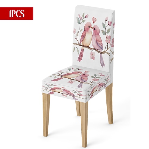 Valentinstag-Stuhlhusse aus Stretchmaterial, schwarz-weiß kariert, mit Herz- und Schleifenmotiv, waschbar, für Esszimmer, Küche, Zuhause, Restaurant oder Winter, 1/4/6 Stück Image