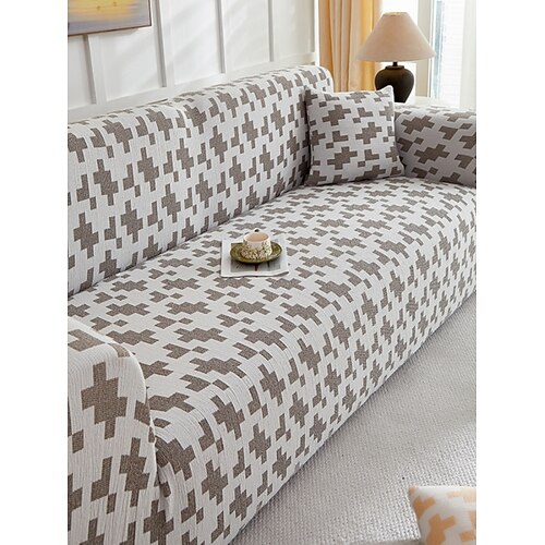 1 Stück luxuriöser, dekorativer Sofabezug aus Chenille-Imitat, rutschfest, staubabweisend, kratzfest, für alle Jahreszeiten, geeignet für Schlafzimmer und Wohnzimmer. Image