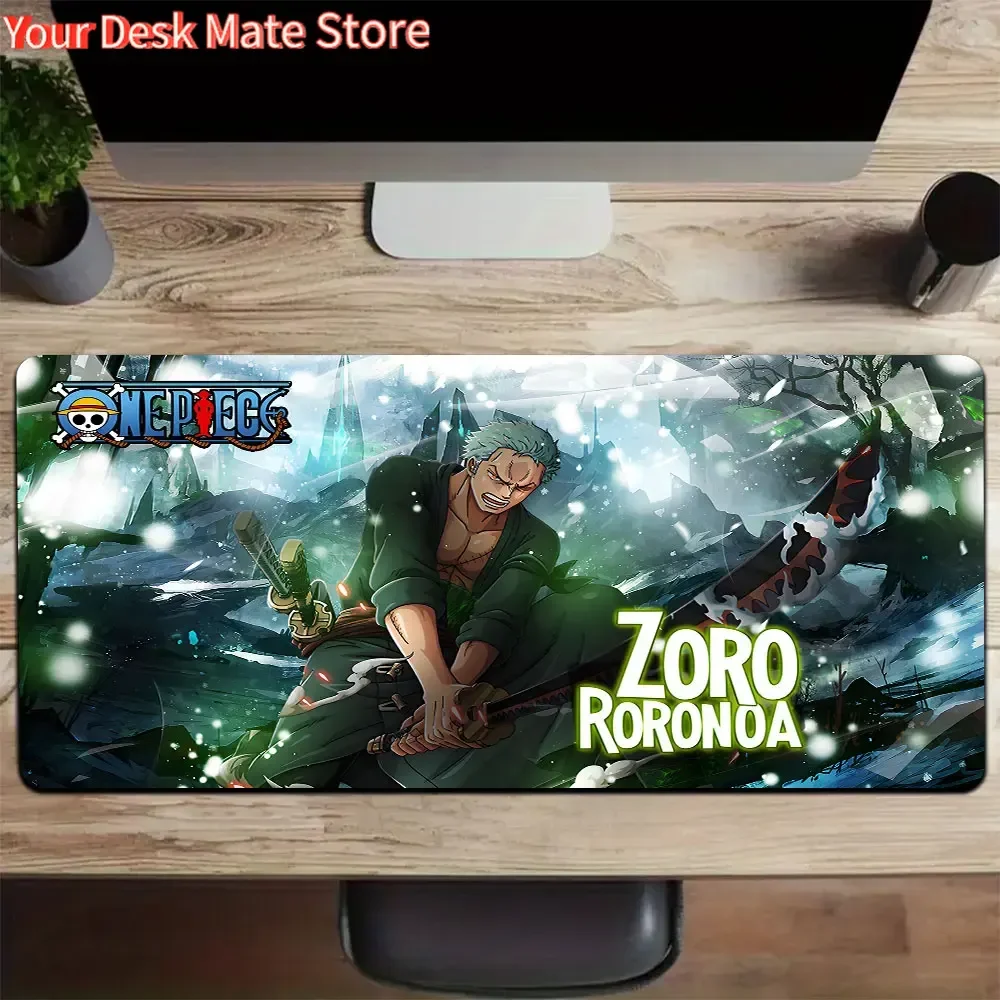 1 Stück Roronoa Zoro großes Mauspad, Computermatte, Schreibtischunterlage, Tastaturmatte, Büro-Gaming-Tischmatte Image