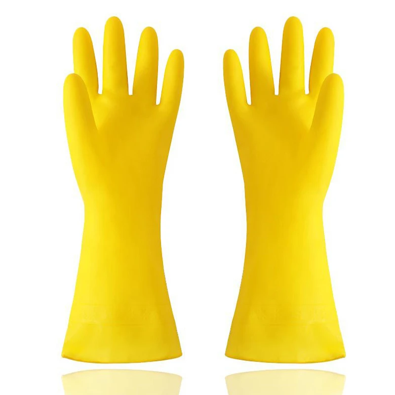 PVC-Handschuhe für Haushaltsküche, dicke und langlebige Handschuhe, Reinigung von Hausarbeit, Geschirrspülen, wasserdichte, verschleißfeste Handschuhe Image