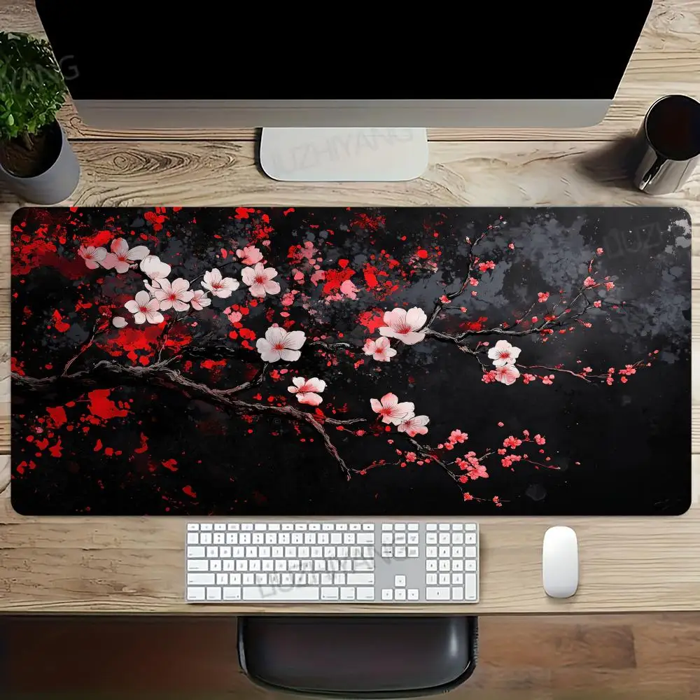 Plum Bossom Mauspad, großes Computer-Büro-Spiel, Tischsets, XXL-Gummi, rutschfeste Gaming-Tastatur, Mauspads, lange Schreibtischunterlagen Image