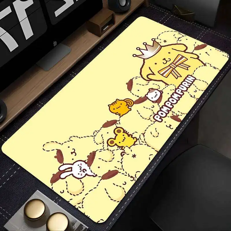 Mauspad Gelb Brot Hund Cartoon Mousepad PC P-pompompurin Gamer Schrank Tastatur Teppich Laptop Anime Kawaii XXL Schreibtischunterlage Image