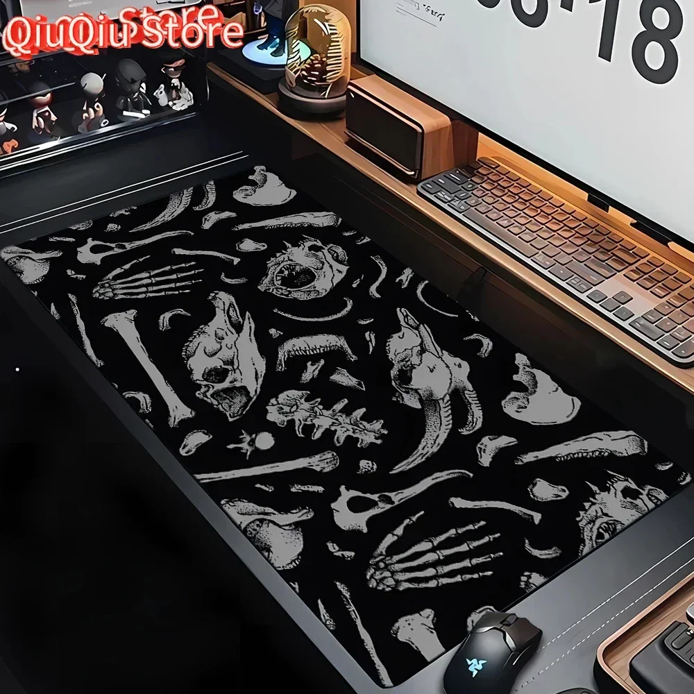 Cooles Dinosaurier-Fossilien-Mauspad, großes Computer-Büro-Spiel-Tischset, XXL-Gummi, rutschfeste Gaming-Tastatur-Mauspad, lange Schreibtischunterlagen Image