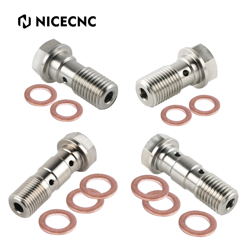 Motorrad Dual Single M10x1,0 M10x1,25 Bremsölschlauch Bremsleitung Hohlschraube für KTM Honda Yamaha Kawasaki Suzuki Triumph Ducati Image